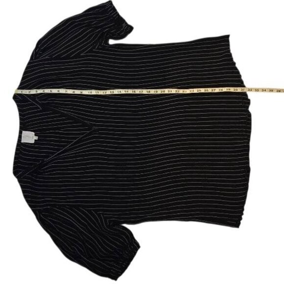 Joie Pinstripe Puffy Sleeve Tunic 1X - Picture 5 of 7